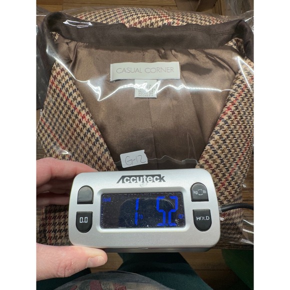 VTG Casual Corner Wool Houndstooth Blazer Women Size 8 Elbow patches Equestrian - Picture 11 of 11